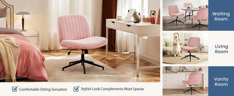 【Star Furniture】Height Adjustable Criss Cross Chair with No Wheels / with Wheels- Office Wide Swivel Home Office Desk Chairs Reading Chair