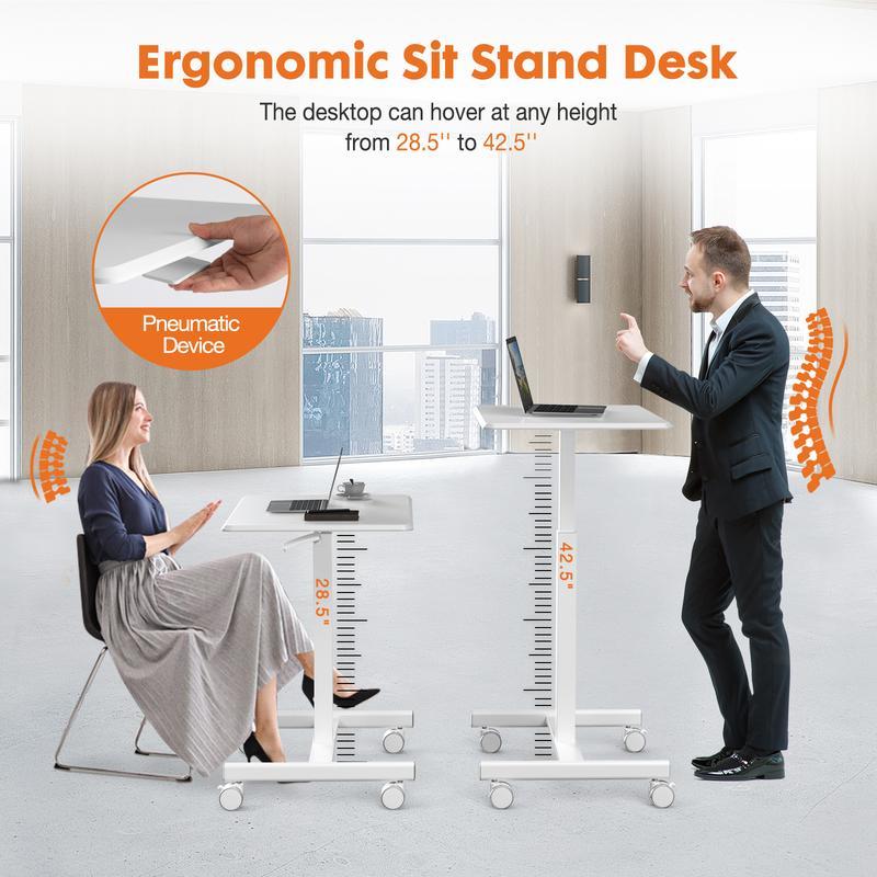 Small Mobile Rolling Standing Desk 