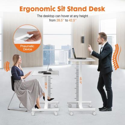 Small Mobile Rolling Standing Desk 