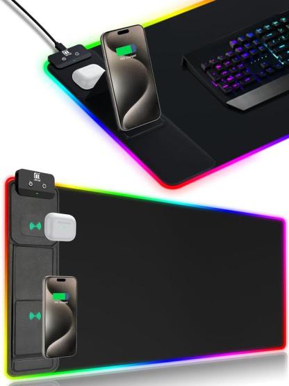 【blackfriday】XXL Gaming Mouse Pad with Magnetic Wireless Charging with 15W Fast Charger