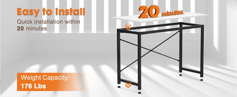 【Deal】SweetFurniture Small Computer Desk Home Office Desks Small Space Desk Study Table Modern Simple Style Table with Storage Bag and Iron Hook Bedroom 【Deal】SweetFurniture Small Computer Desk Home Office Desks Small Space Desk Study Table Modern Simple Style Table with Storage Bag and Iron Hook Bedroom