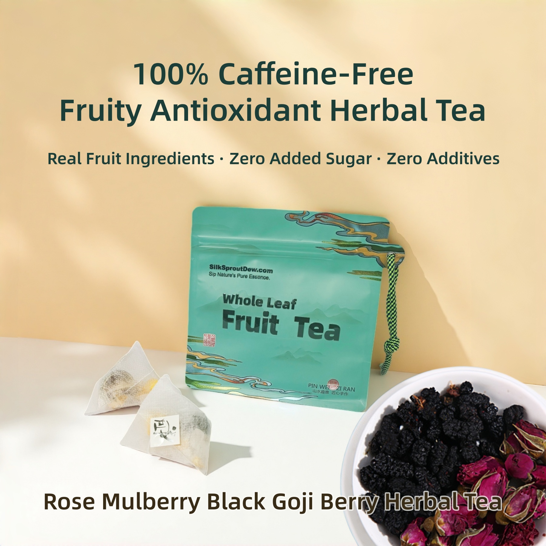 Rose Mulberry Black Goji Berry Herbal Tea