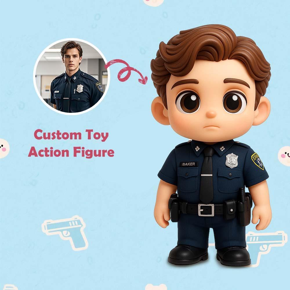 Custom 3D Action Figure From Your Photo Personalized Toy Custom Action Toy Gifts For Policeman/Policewoman