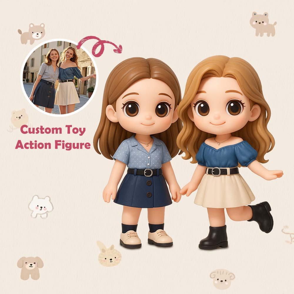 Custom 3D Action Figure From Your Photo Personalized Toy Figure to Her Custom Action Figure Gift For Sister