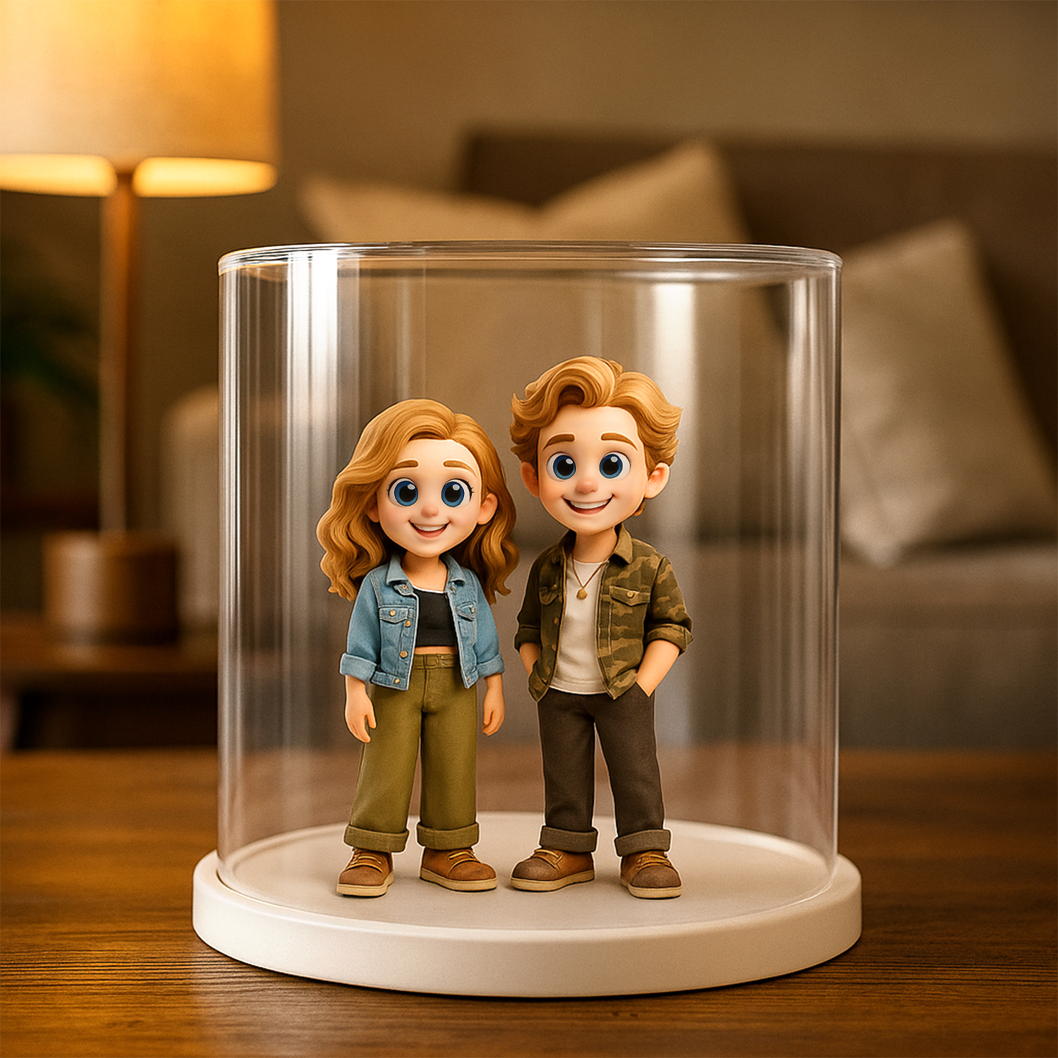 Statuetta 3d Personalizzata Dalla Tua Foto, Regalo Unico Per Natale, Compleanno, Anniversario, Con Vetrina In Acrilico Trasparente