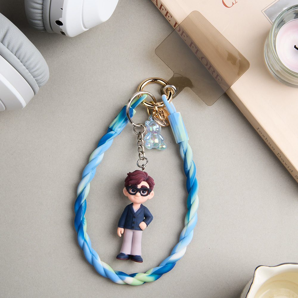 Custom 3D Figure From Photo Colorful Silicone Phone Lanyard Charm Personalized Decoration Gift for Friends Couples Lovers