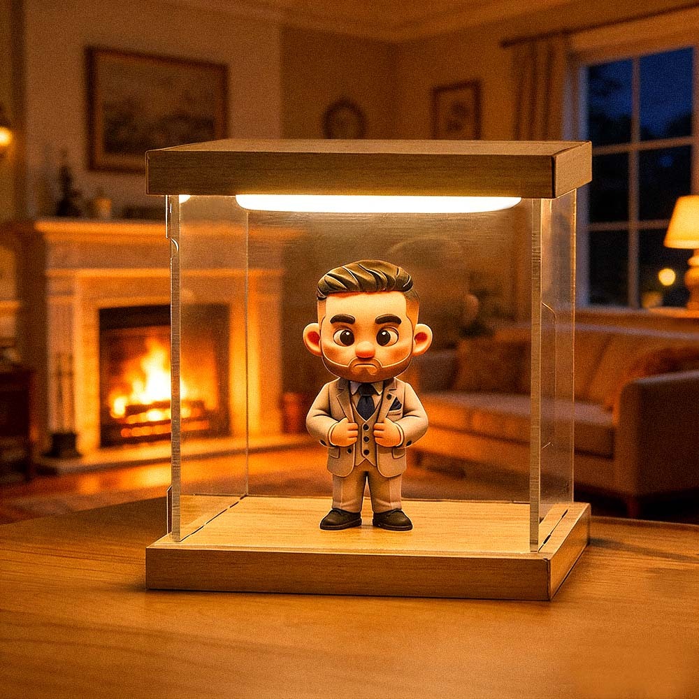 Mini Figura Con Foto Personalizzata, Luce Led, Decorazione Per La Casa, Regalo Romantico Unico Per Coppie, Compleanni, Anniversari E Occasioni Speciali - 