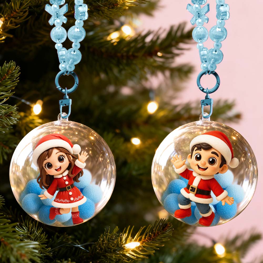 Mini Figura 3d Personalizzata, Ornamento Natalizio Da Appendere, Palla, Mini Figura Personalizzata, Bambola, Decorazione Per Albero Di Natale