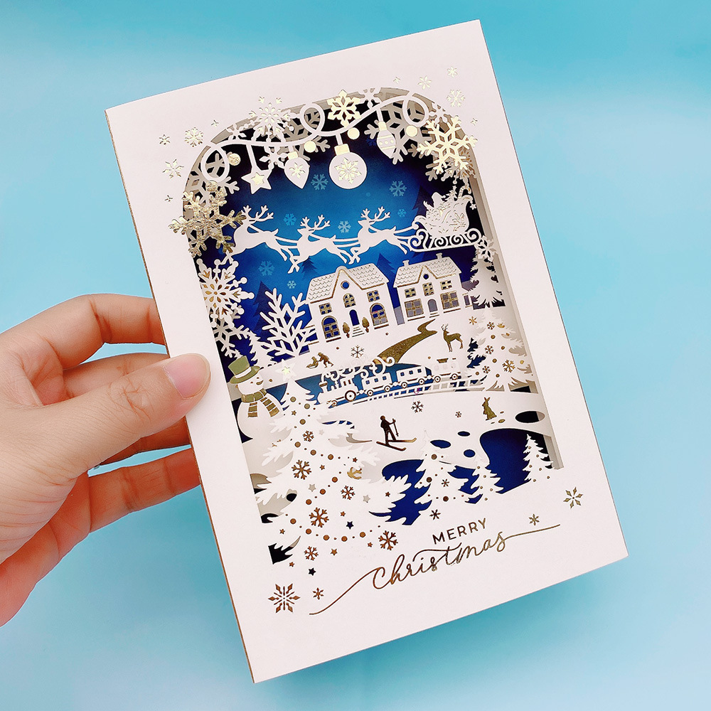 3D Christmas Card with Stand | Handcrafted Festive Greeting Card for Tabletop Decor