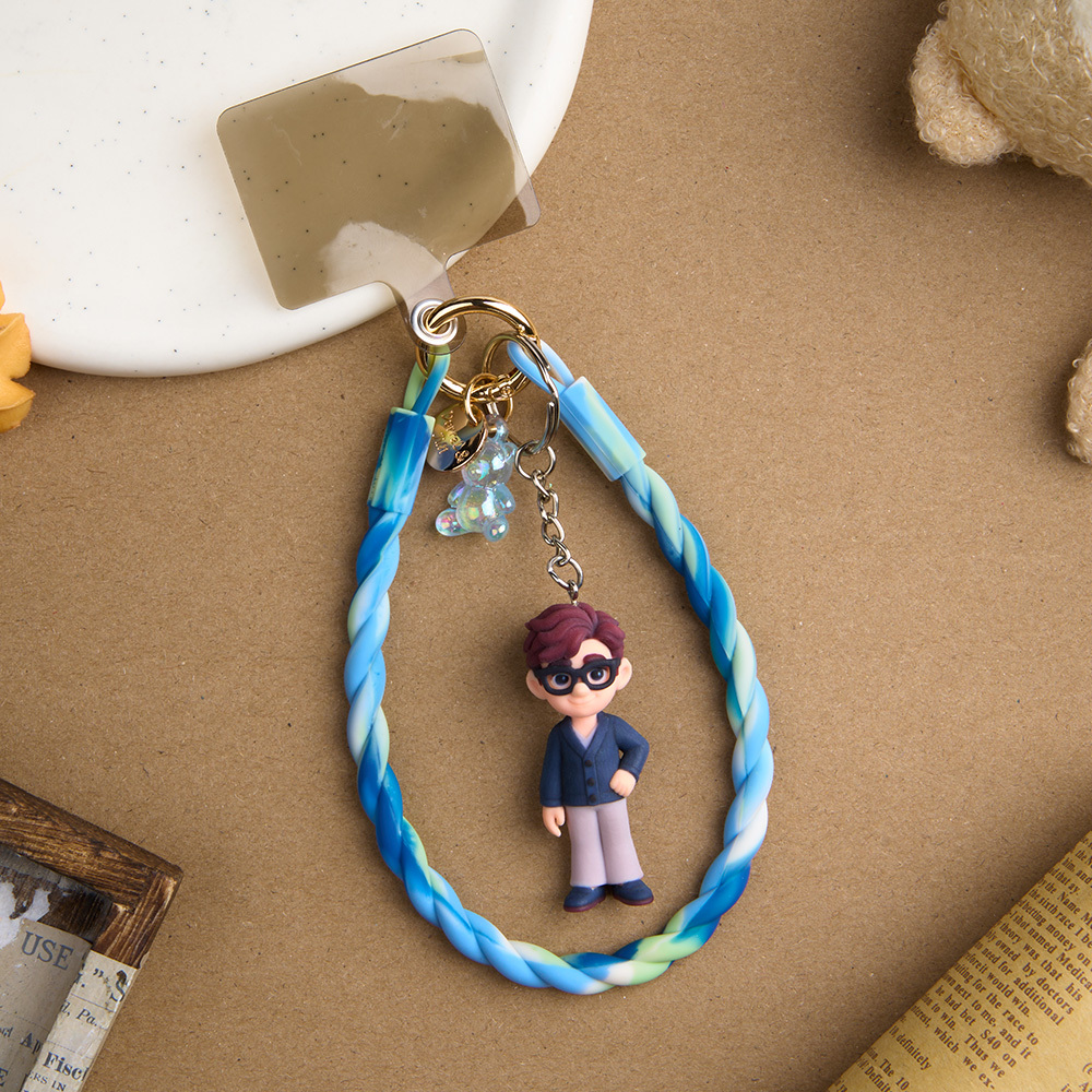 Custom 3D Figure From Photo Colorful Silicone Phone Lanyard Charm Personalized Decoration Gift for Friends Couples Lovers