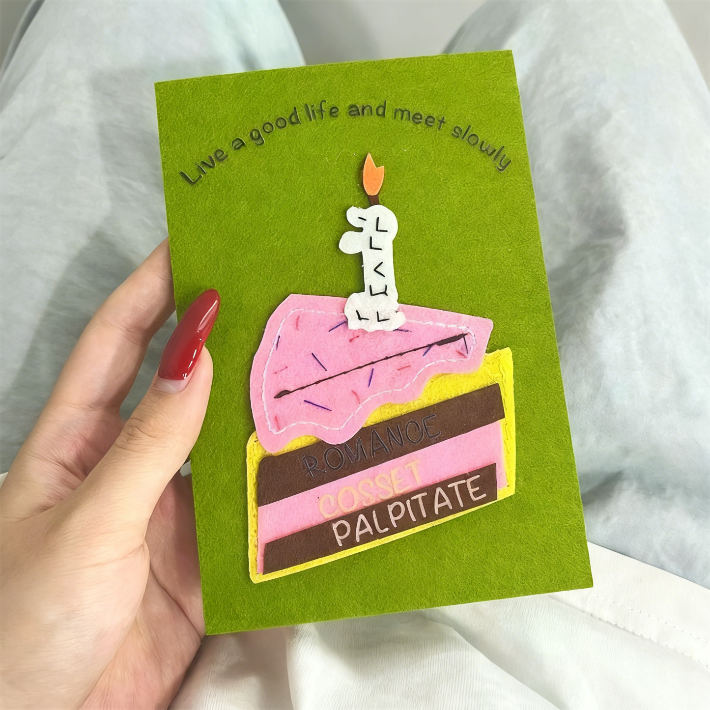 Felt Handmade Birthday Greeting Card