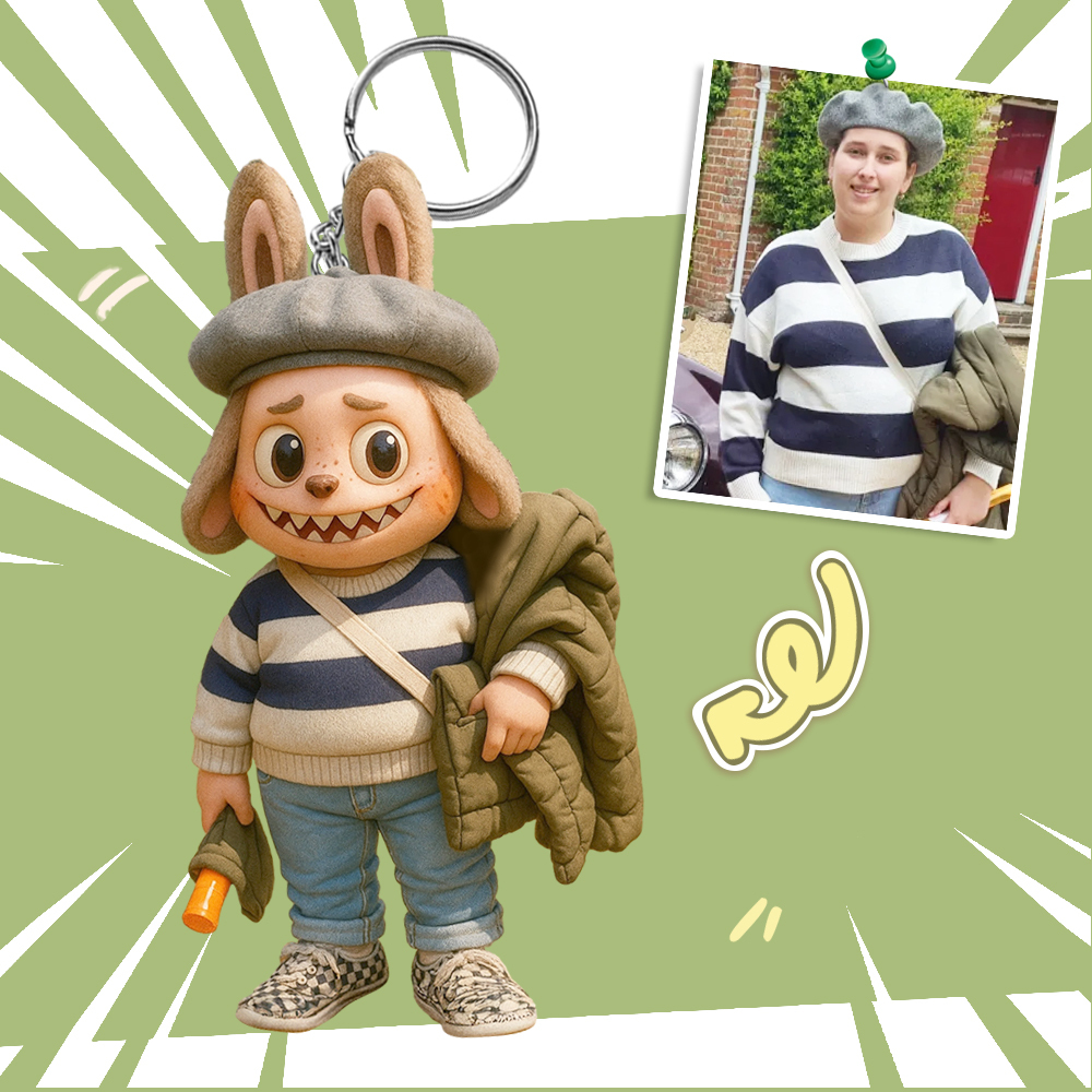 Custom 3D Cartoon Figure with Mischievous Expression and Unique Character Design