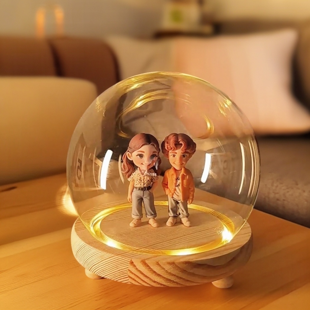 Custom 3D Action Figure Night Light from Your Photo Personalized Toy Figure Unique & Memorable Gift for Lovers, Boyfriends, Girlfriends