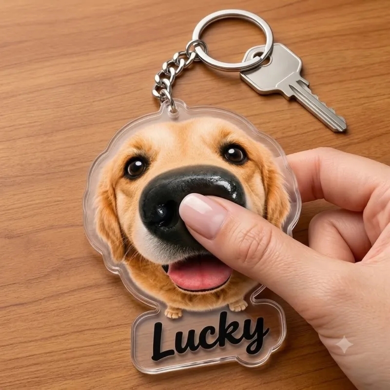 Adesivo Personalizzato Con Magnete Per Frigorifero Squishy Con Naso Di Cane – Giocattolo Personalizzato Per Spremere Il Naso Di Un Animale Domestico Con Volto E Nome Personalizzati - 