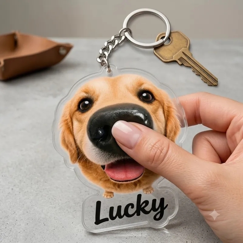 Adesivo Personalizzato Con Magnete Per Frigorifero Squishy Con Naso Di Cane – Giocattolo Personalizzato Per Spremere Il Naso Di Un Animale Domestico Con Volto E Nome Personalizzati - 