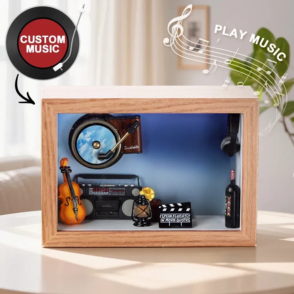 Custom Photo 3D Action Figure Music Box Personalized Music Player Gift for Her