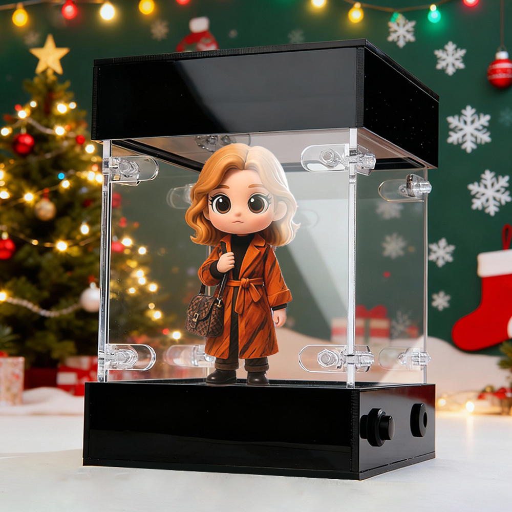 Custom 3D Figures Acrylic LED Light Box Display High Quality Collectible Showcase for Mini Character Figurines and Model Display