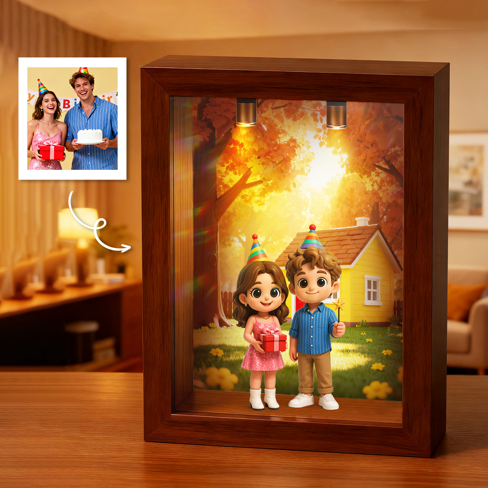 Custom 3D Figure Diorama  Frame Display Case with Spot Light and Dustproof Design DIY Gift