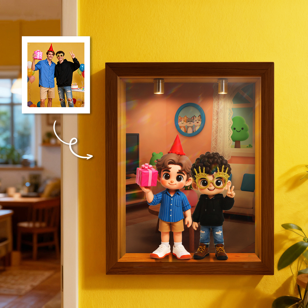 Custom 3D Figure Diorama  Frame Display Case with Spot Light and Dustproof Design DIY Gift