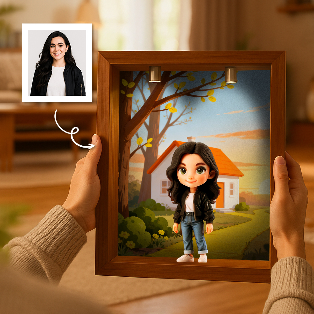 Custom 3D Figure Diorama  Frame Display Case with Spot Light and Dustproof Design DIY Gift