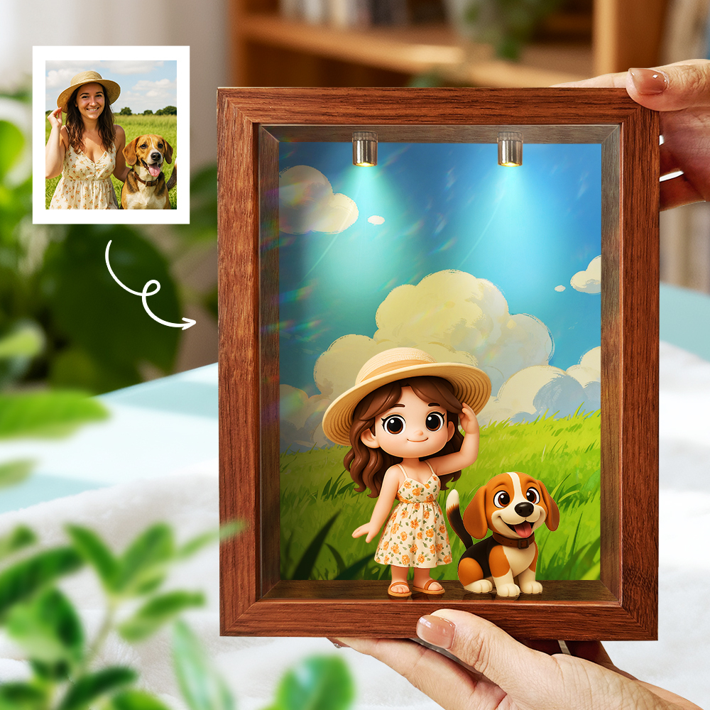 Custom 3D Figure Diorama  Frame Display Case with Spot Light and Dustproof Design DIY Gift