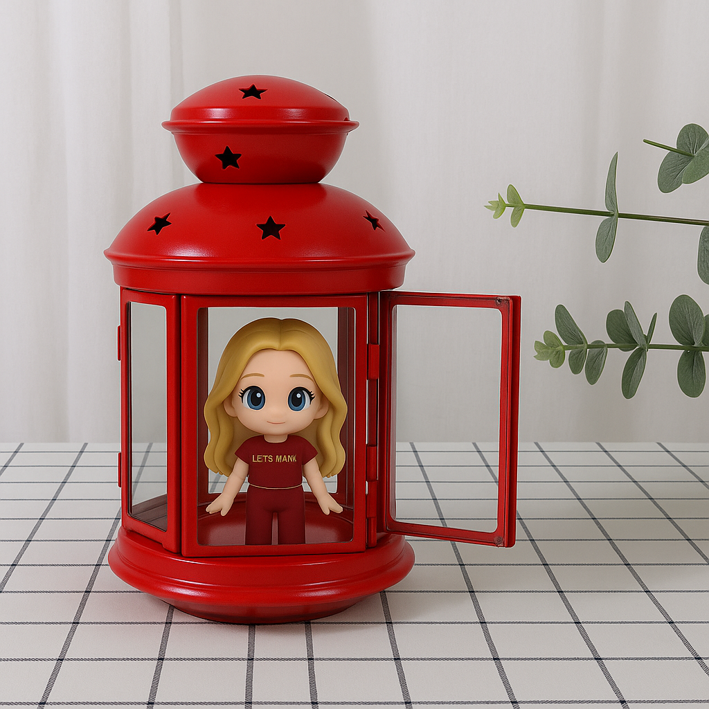 Custom 3D Figurine in Christmas lantern Personalized Mini Figure Display Photo Figure Gift for Home & Holiday Decor