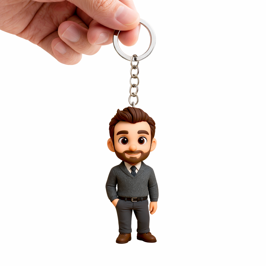 Portachiavi 3d Personalizzato Con Ritratto Di Un Singolo Personaggio, Souvenir