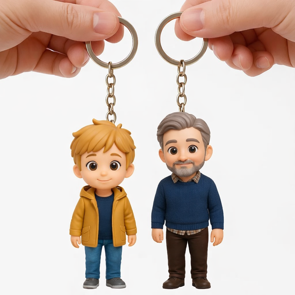 Portachiavi 3D Personalizzato dalla Tua Foto Regalo Perfetto per la Festa del Papà