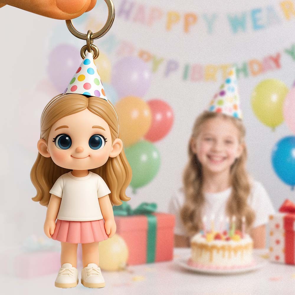 Custom 3D Keychain Figure Based on Your Photo Personalized Mini Doll Birthday Gift