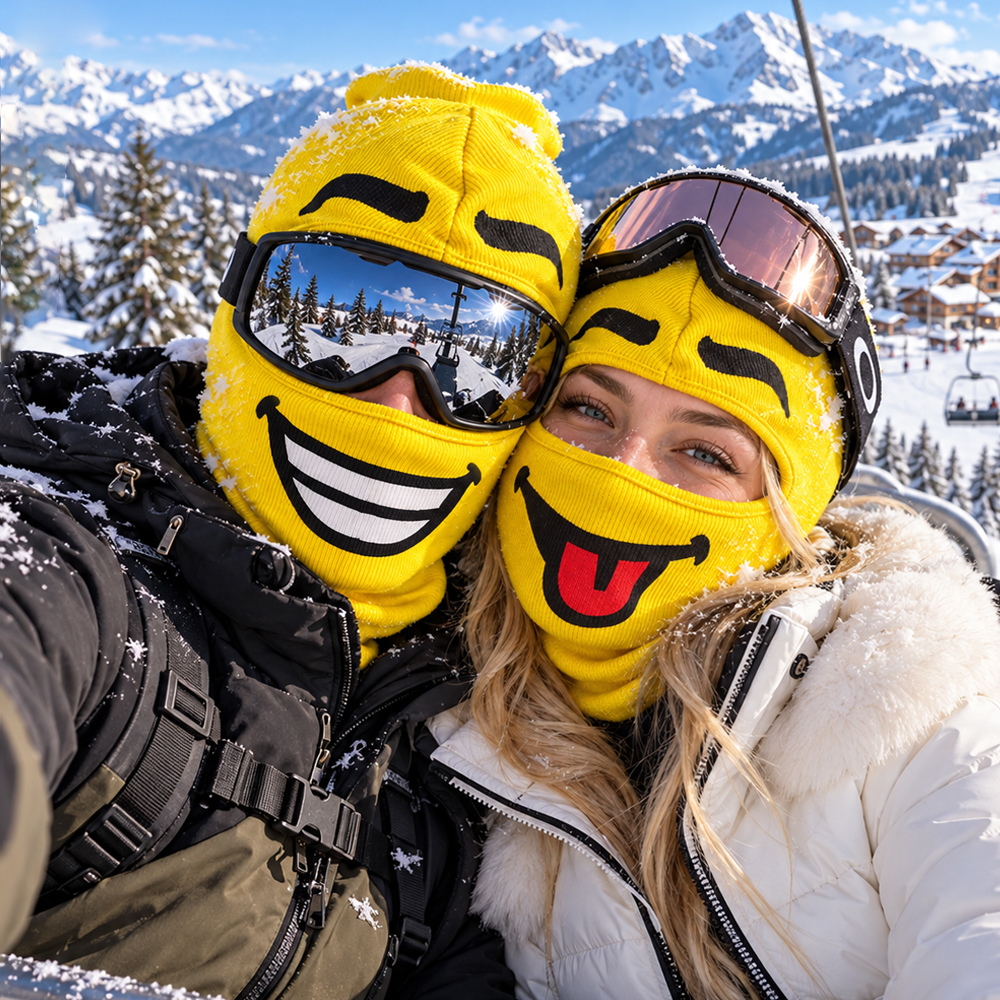 Divertente Maschera Da Sci Con Testa Di Blocco Passamontagna Giallo Termico Copri Viso Invernale Espressione Divertente Passamontagna Termico Con Cappuccio 