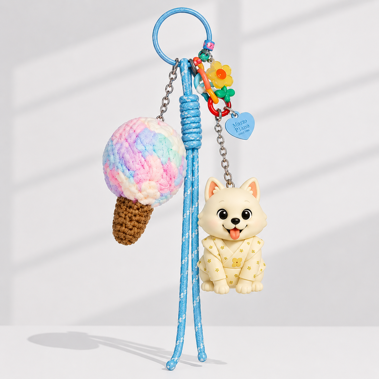 Figura portachiavi 3D personalizzata da foto con ciondolo di gelato colorato Mini bambola personalizzata, regalo per lei, regalo carino per la fidanzata - 