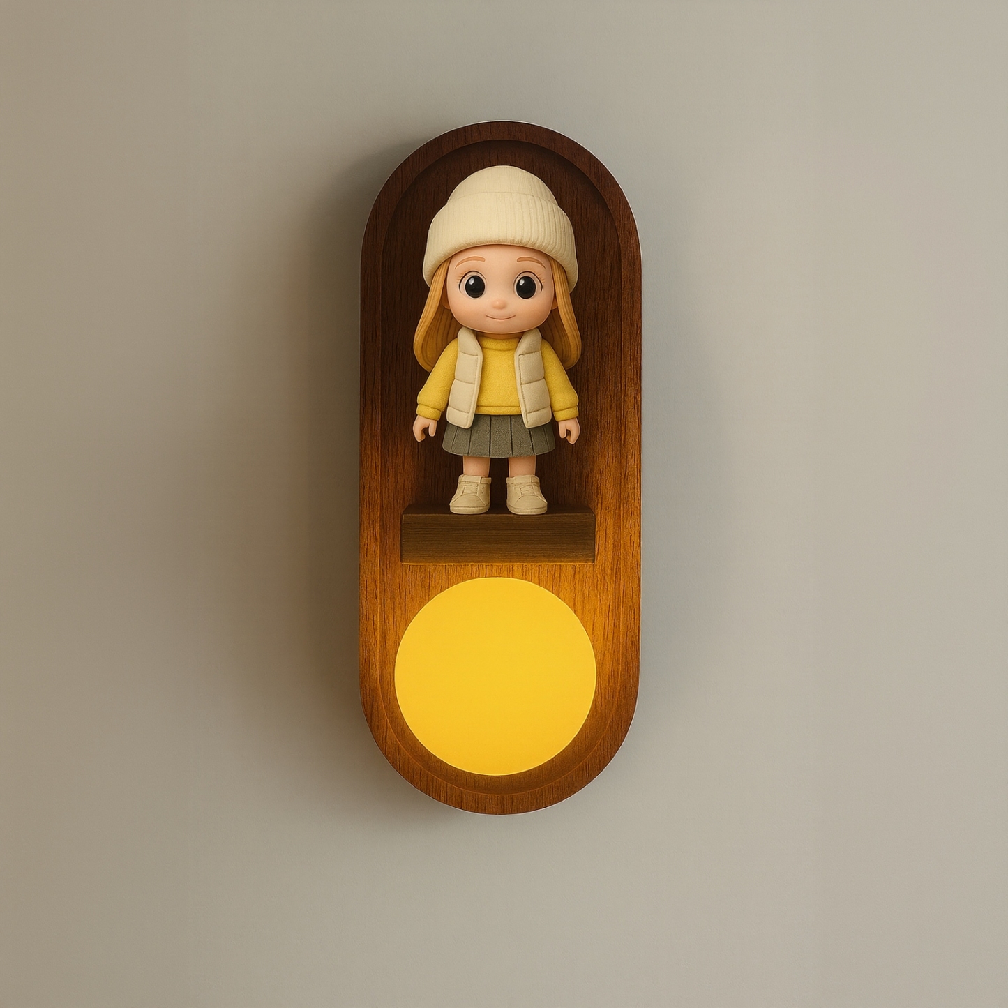 Custom 3D Printed Cartoon Character Figurine Wall Lamp with Personalized Night Light Home Decor
