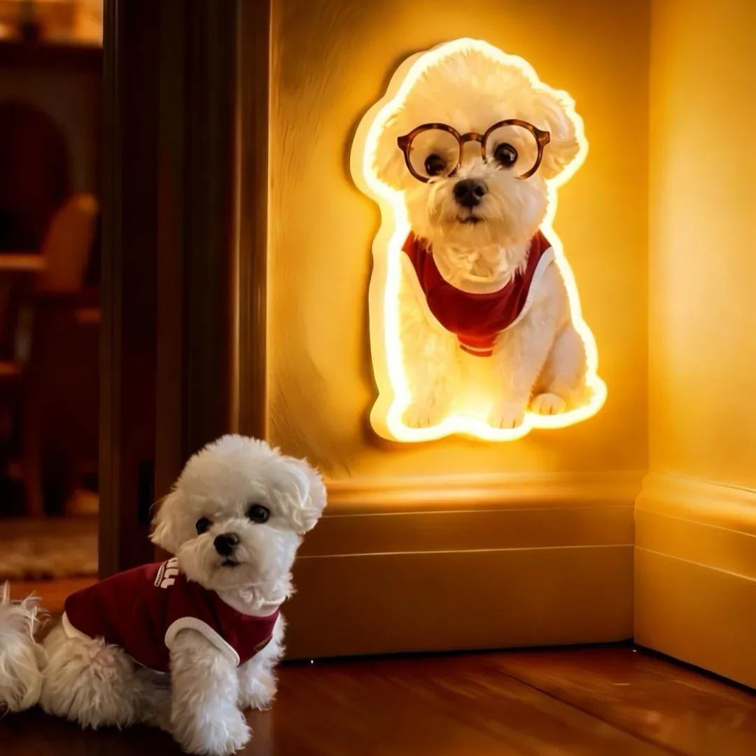 Lampada Da Parete Personalizzata Con Sensore Di Movimento Per Cani E Gatti. Luce Notturna Personalizzata Per Foto Di Animali Domestici Per Gli Amanti Degli Animali Domestici - 