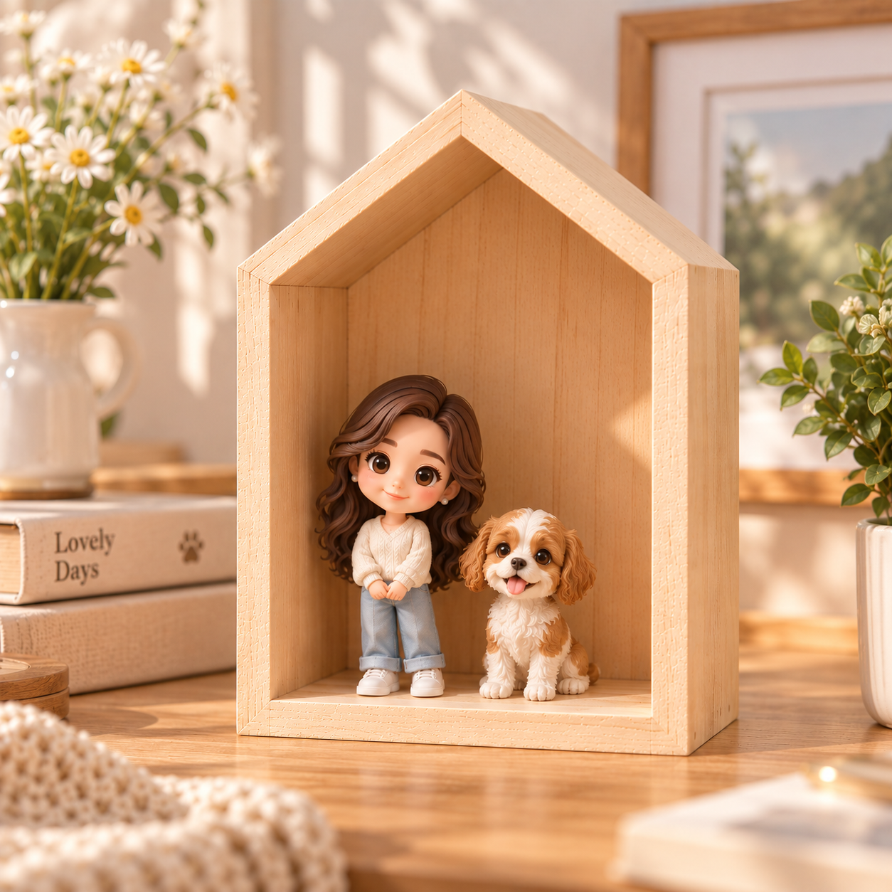 Figura 3D Personalizzata Da Foto Con Ornamento Per Cabina In Legno. Regalo Personalizzato Per La Famiglia, I Propri Cari E Gli Amanti Degli Animali Domestici - 