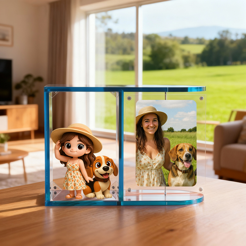 Colorful Clear Acrylic Display Case for Mini Figures Photo Cards & Collectibles Custom 3D Figurine Stand