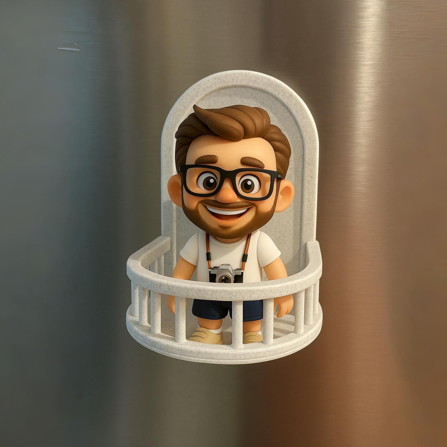 Custom 3D Figure Fridge Magnet Balcony Style Personalized Gift for Friends Family Lovers Home Decor