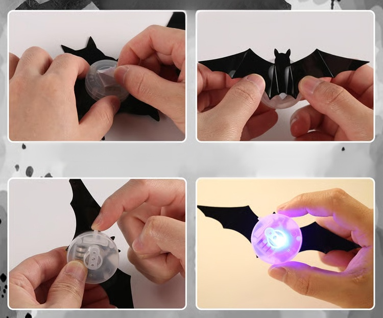 Halloween-Dekorationen: Fledermäuse, Spinnen