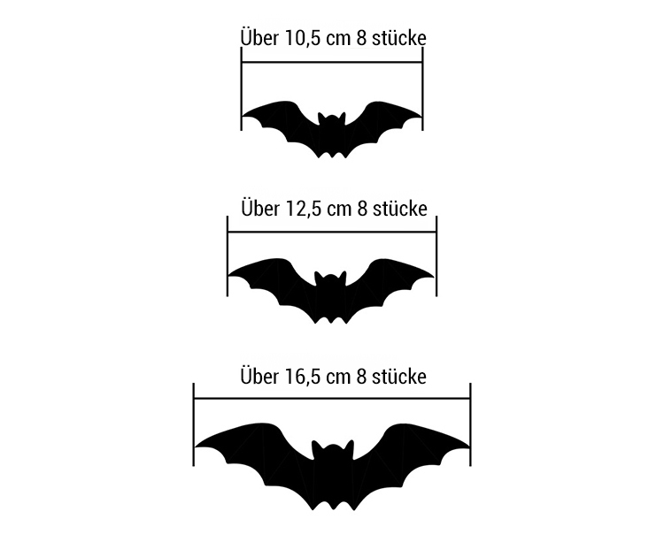 Halloween-Dekorationen: Fledermäuse, Spinnen