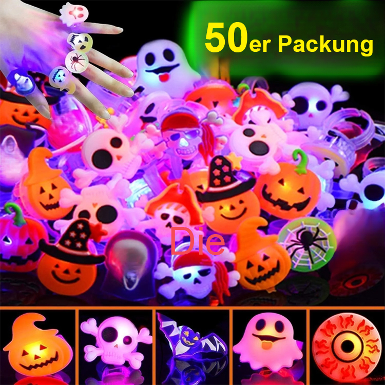 50 leuchtende Halloween-Ringe für die Party