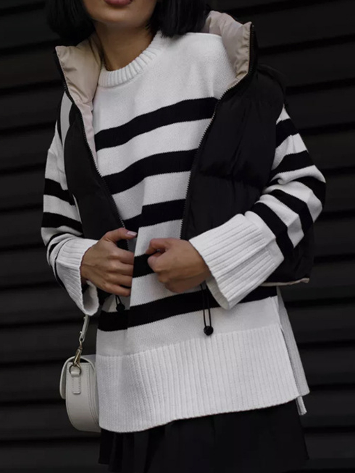 Women's Striped Loose Crew Neck Pullover Sweater
