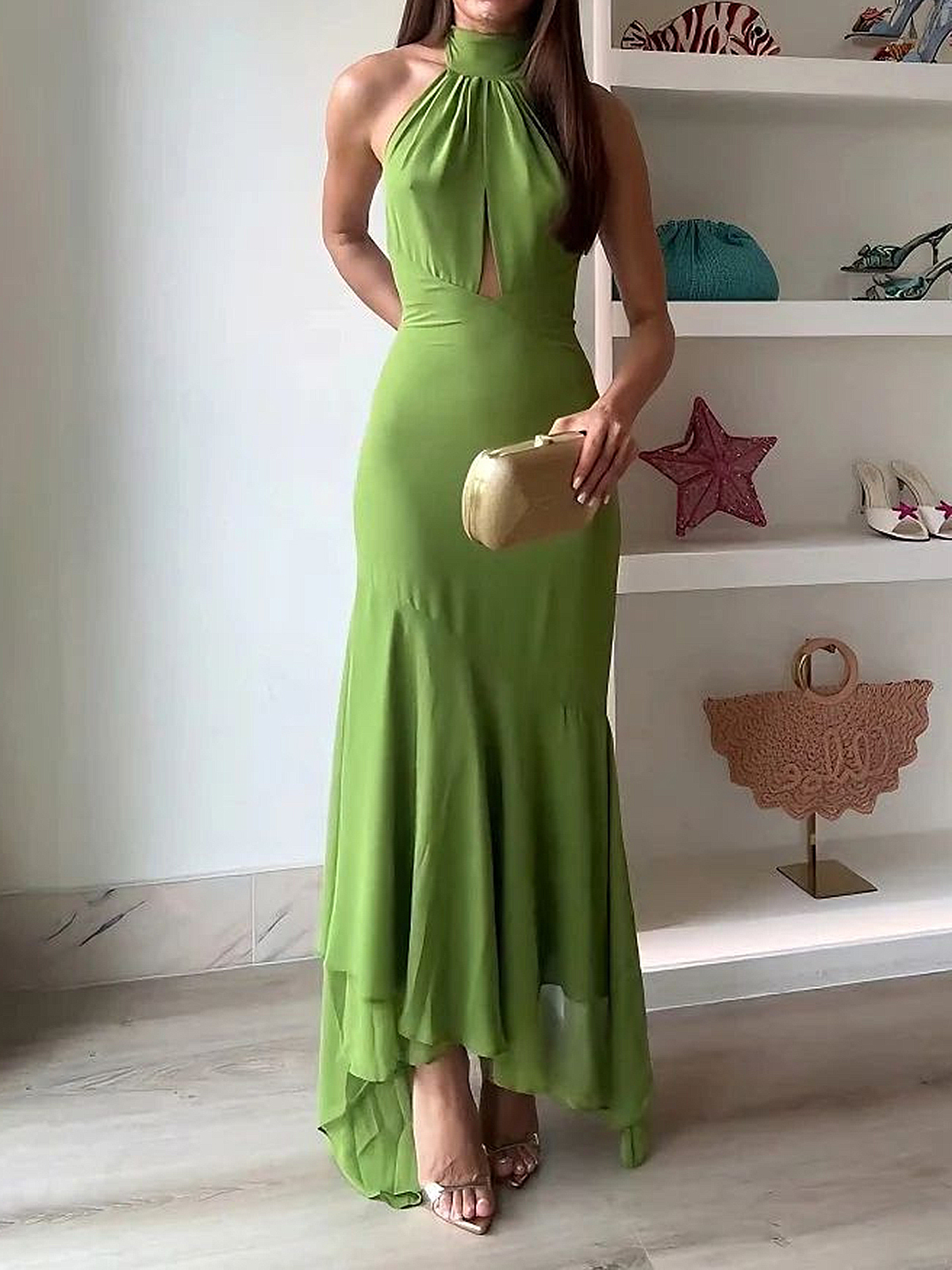 Backless Ruffle Dress