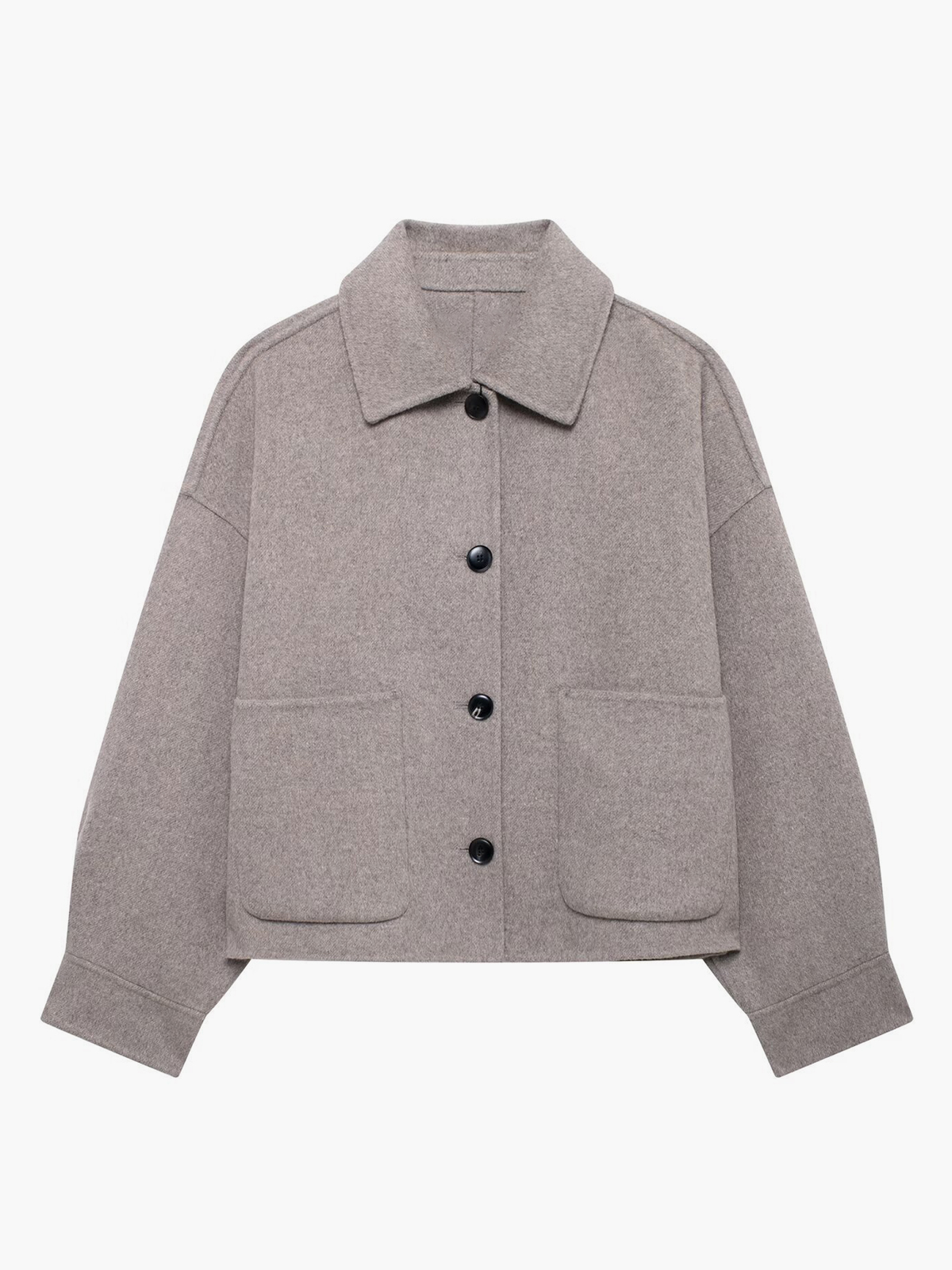 Loose Pocket Woolen Jacket