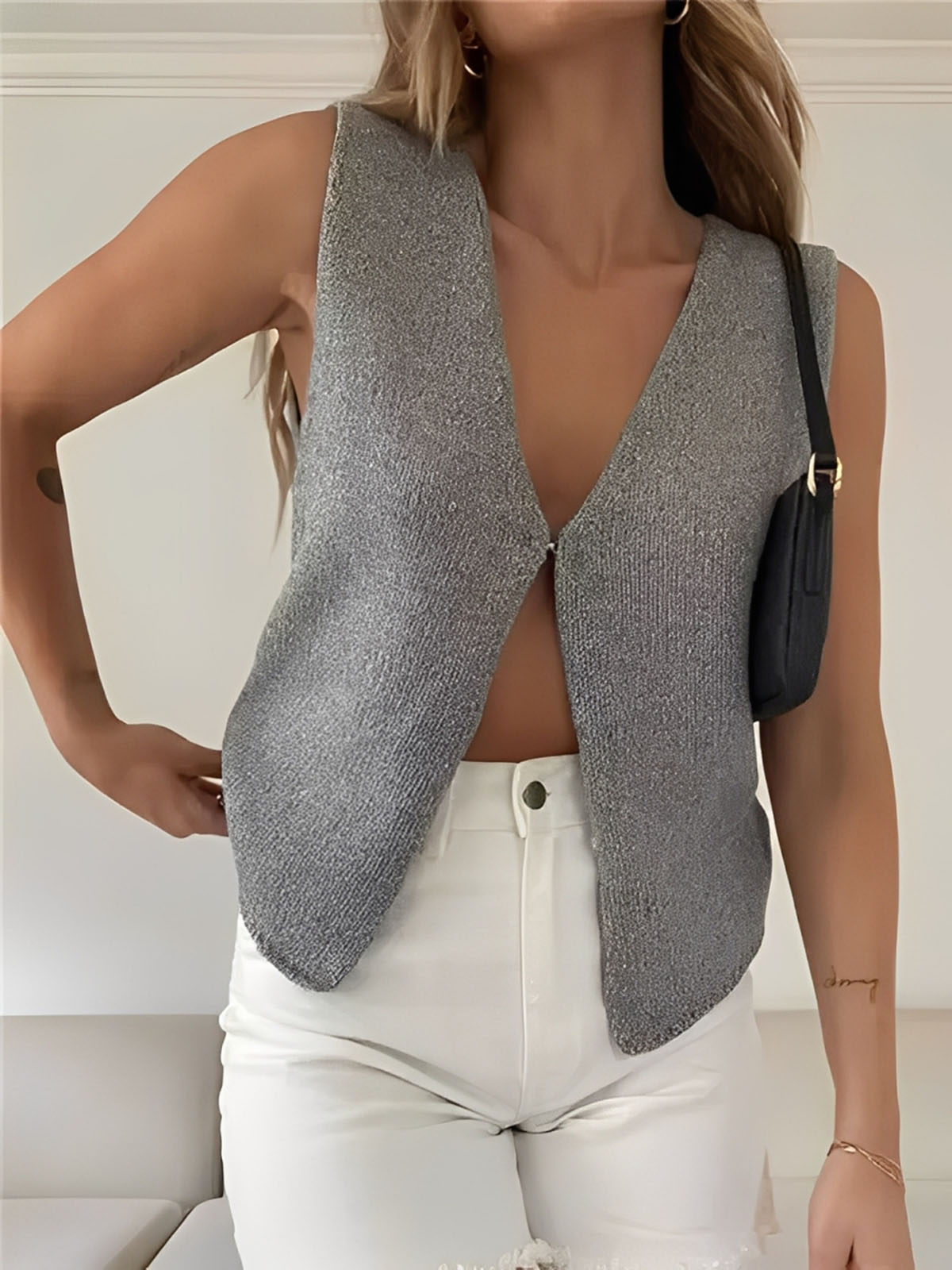 Women's Sexy Deep V Neck Knitted Vest