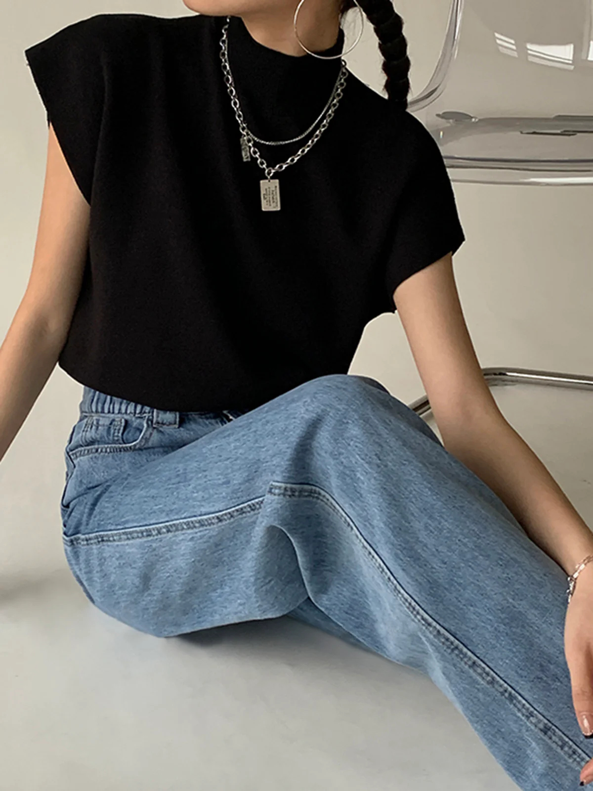 Women's Casual Solid Color Pullover Sweater Vest