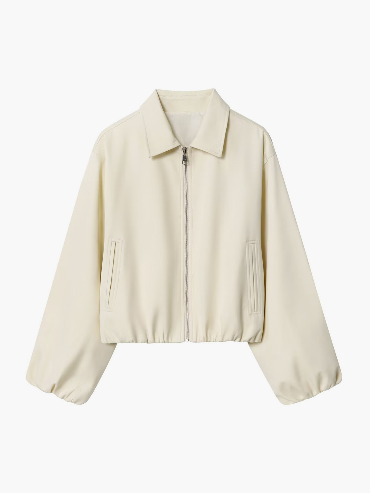 Lapel Zip-up Bomber Jacket