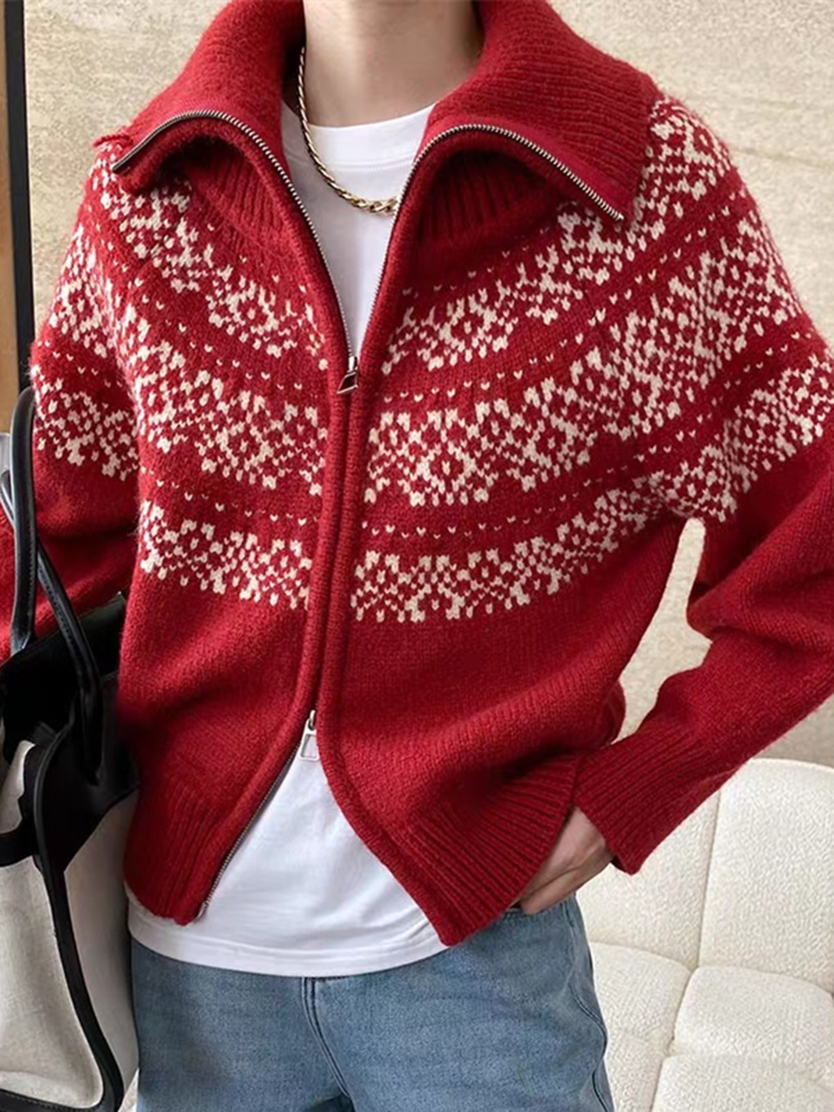 Fair Isle Jacquard Cardigan