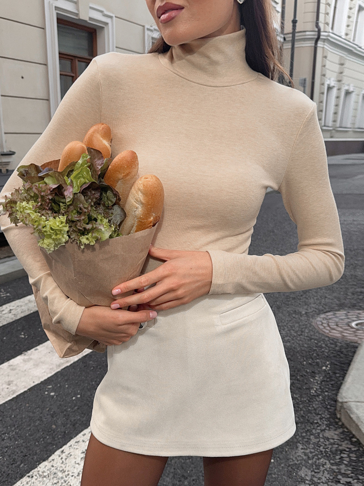 Suede High Waisted Hip Skirt