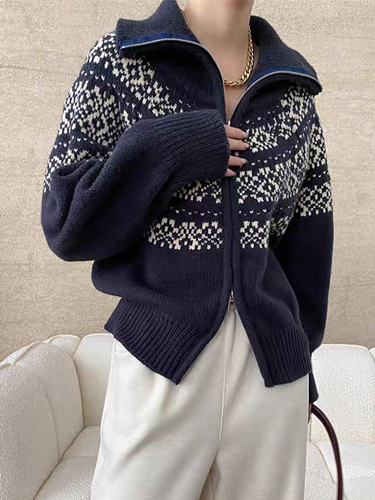 Fair Isle Jacquard Cardigan