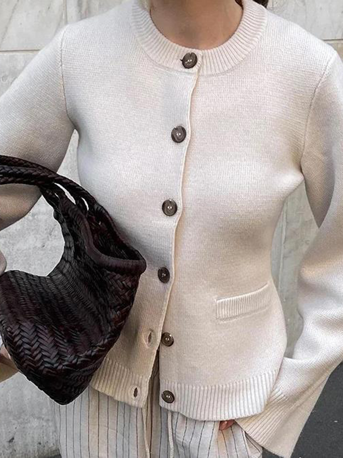 Women's Round Neck Cardigan