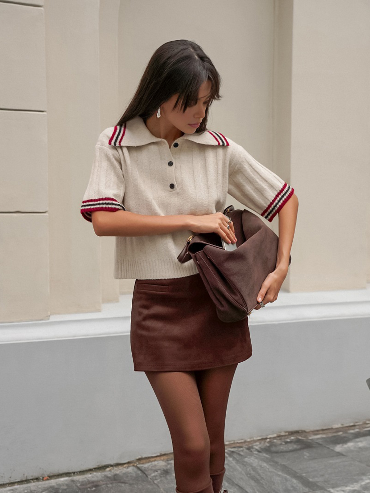 Suede High Waisted Hip Skirt
